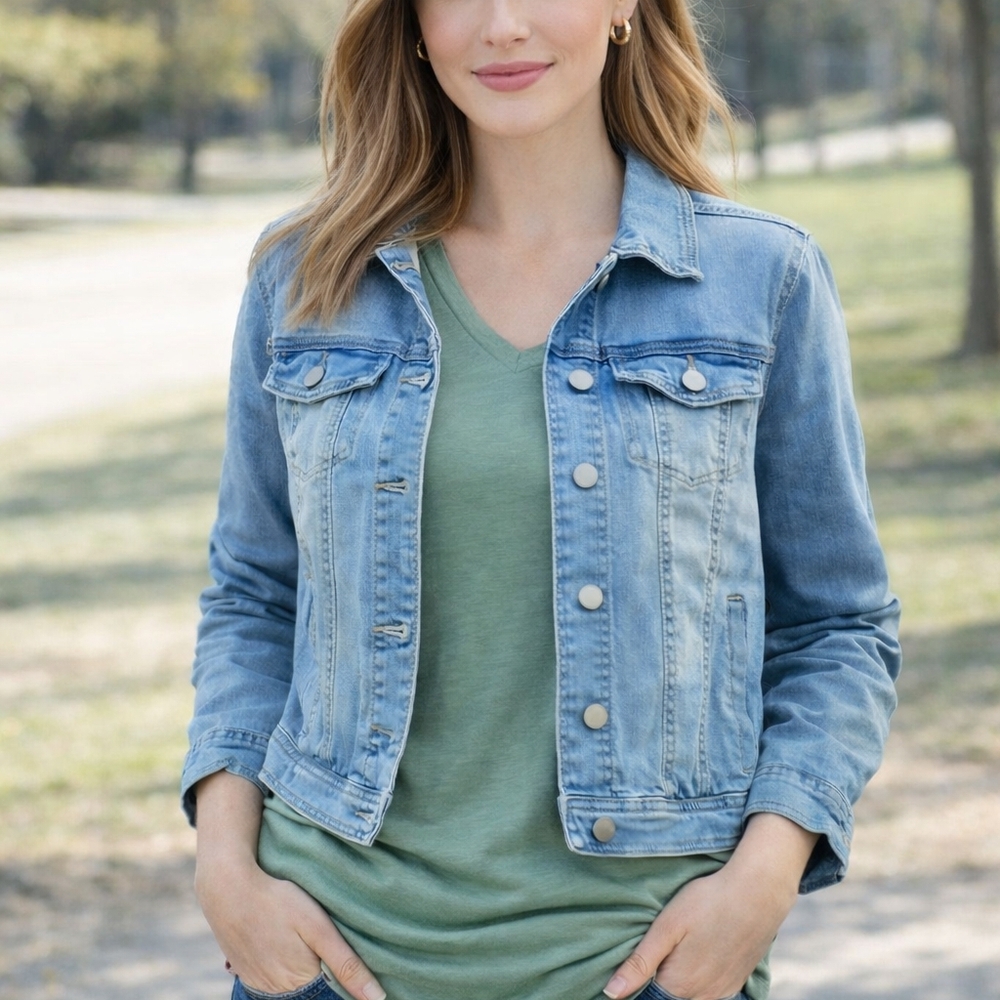 Refuge Denim long sleeve Jean jacket Size Large